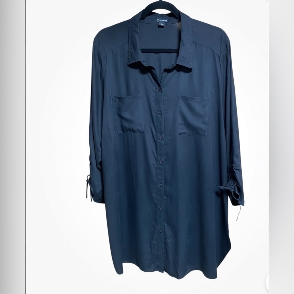 NEW DIRECTIONS CURVY BLACK ESSENTIAL BLOUSE - SIZE 1X - NWT